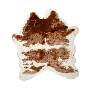 Luxe Home Decor Classic Faux Hide Rug | 1-Piece | Brown & White | 4.25'x'5